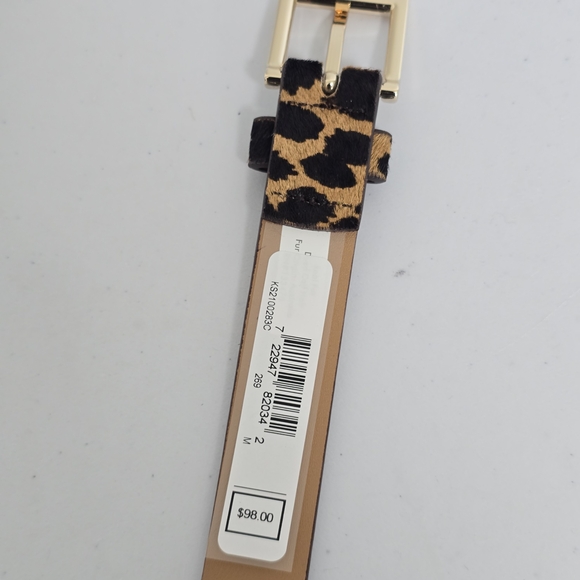 Kate Spade Womens Leather Belt Medium 32-34 Brown Leopard Gold Buckle NWT main image 4